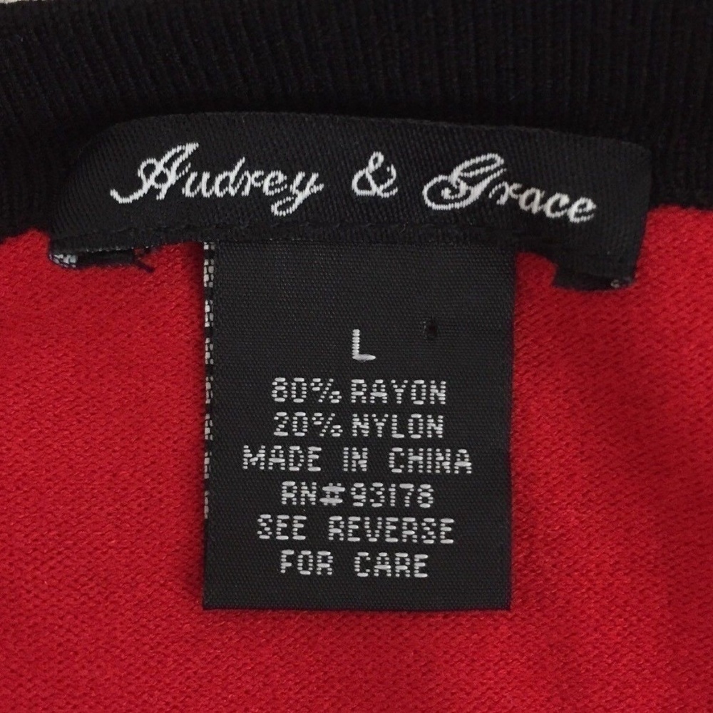 Audrey & Grace Red Cardigan Sweater - Picture 8 of 8